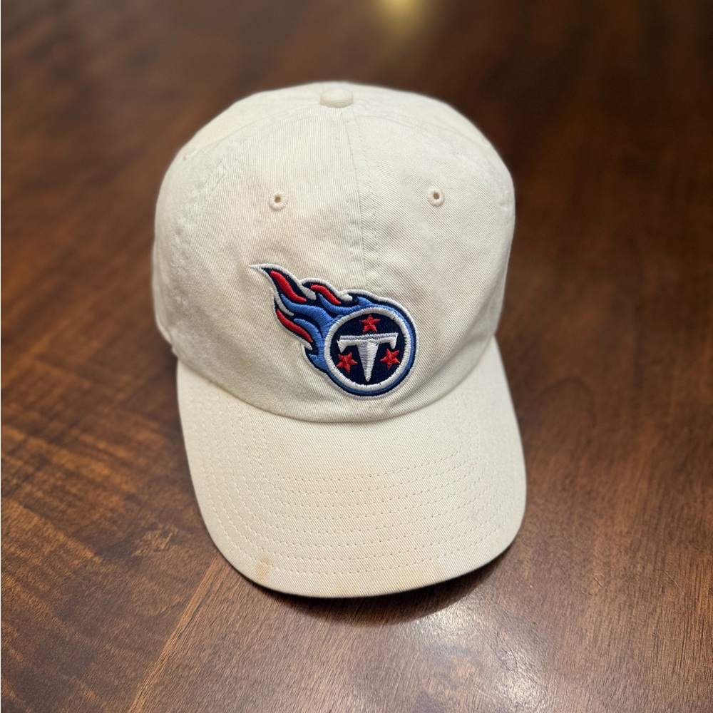 Vintage Official 47 Cream Cap with Embroidered Titans Football Logo